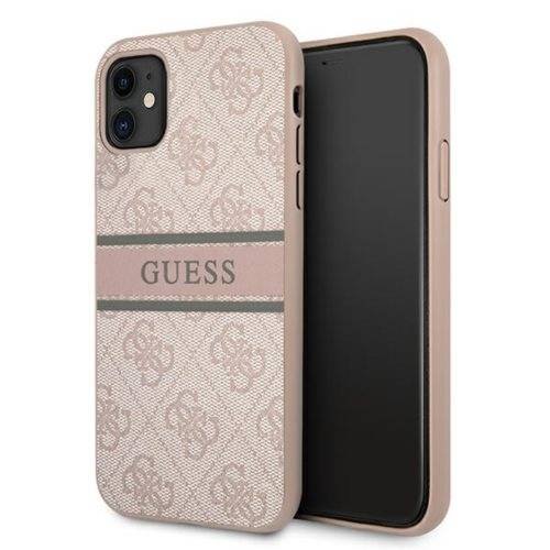 Guess nakładka do iPhone 11 GUHCN614GDPI różowa hard case 4G Stripe 8_2274745
