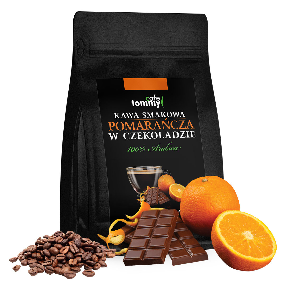 Kawa smakowa Czekolada- Pomarańcza ziarnista 250g