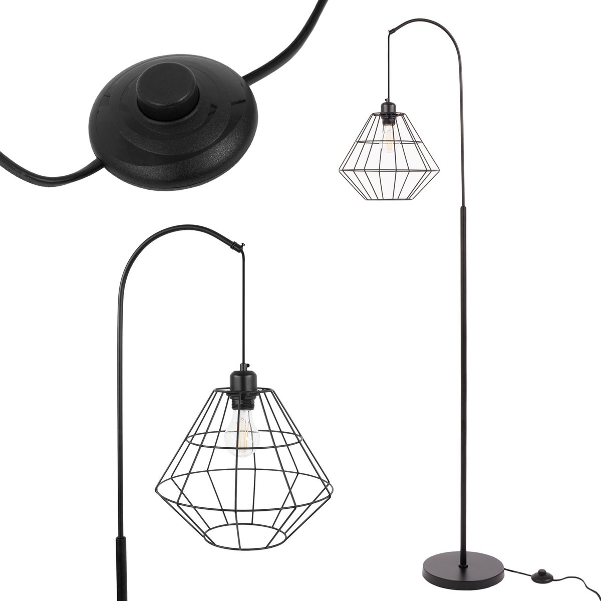 Lampa Stojąca Podłogowa Black App538-1F