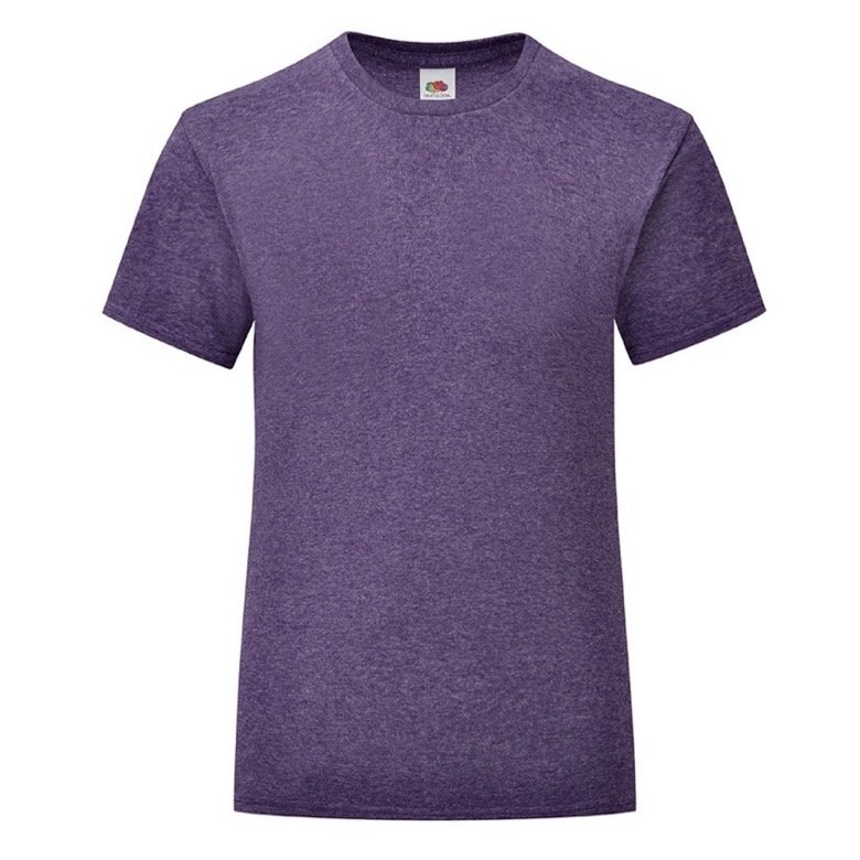 Koszulka dziewczęca ICONIC z odrywaną metką Fruit of the Loom - Heather Purple 5-6