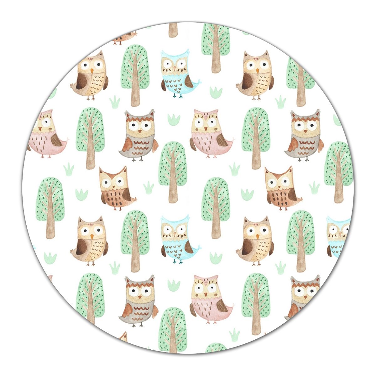 Deska szklana na nóżkach Sowy Drzewa obrazek fi40, Coloray