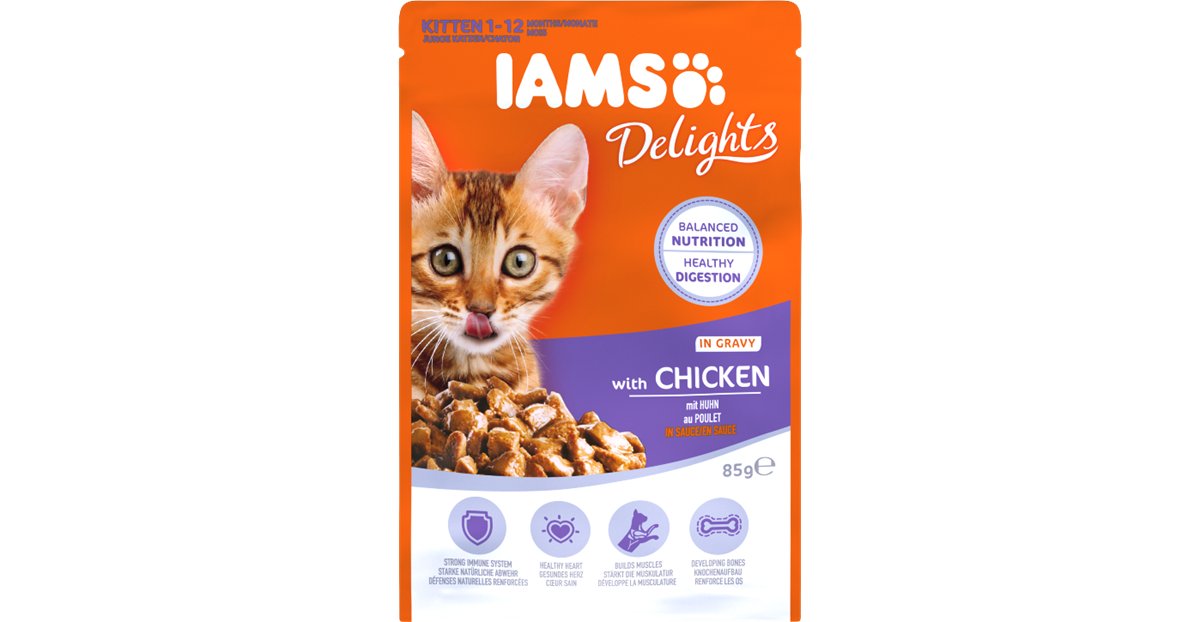 Iams Cat Kitten All Breeds Chicken In Gravy Pouch 85 g DARMOWA DOSTAWA OD 95 ZŁ!