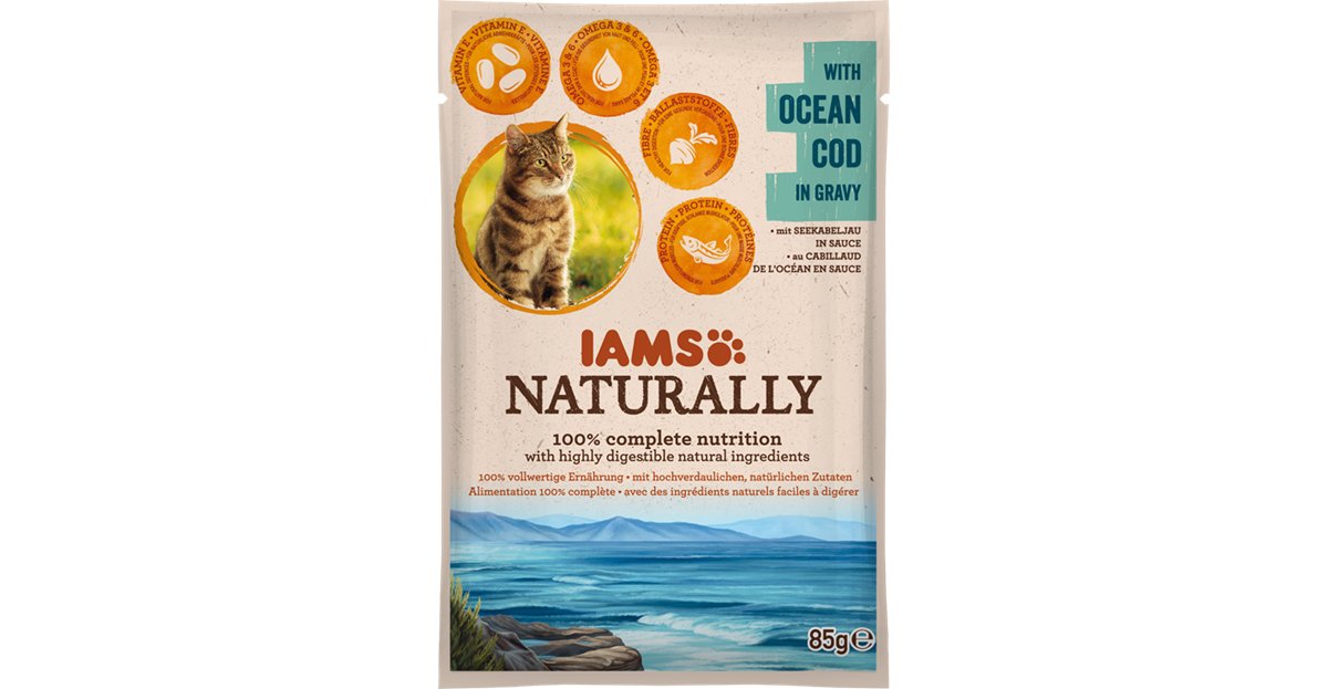 Iams Naturally Mokra Karma dla Kota w Saszetce 85g : Smak - Dorsz oceaniczny