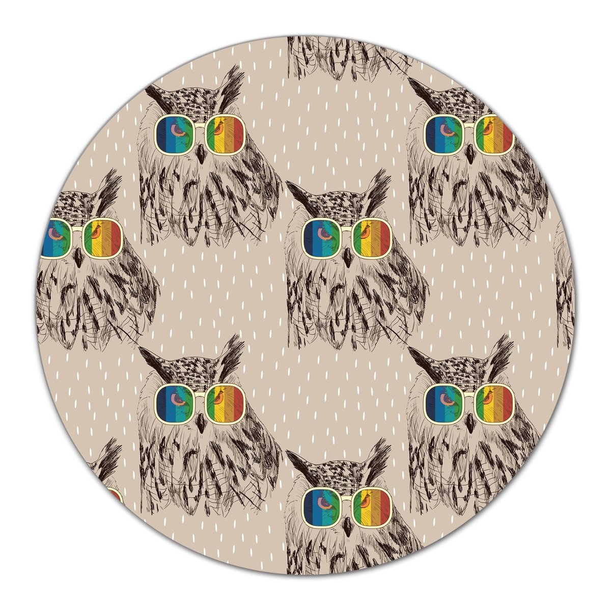 Deska podstawka Sowy z kolorowymi okularami fi40, Coloray