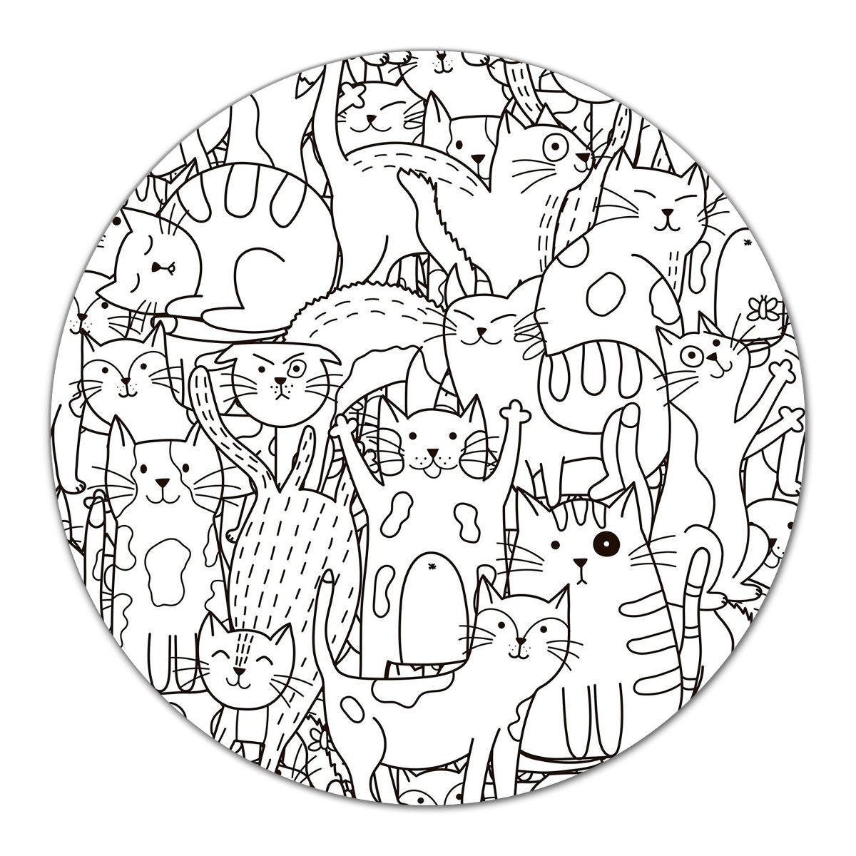 Deska szklana Koty w stylu Doodle dla dzieci fi40, Coloray