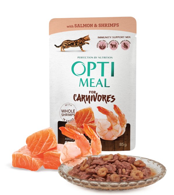 Opti Meal OPTIMEAL CARNIVORES SALMON & SHRIMPS 85G