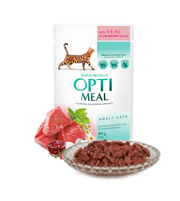 Opti Meal Saszetka Dla Kota 85g : Opakowanie - 85 g, Smak - Cielęcina