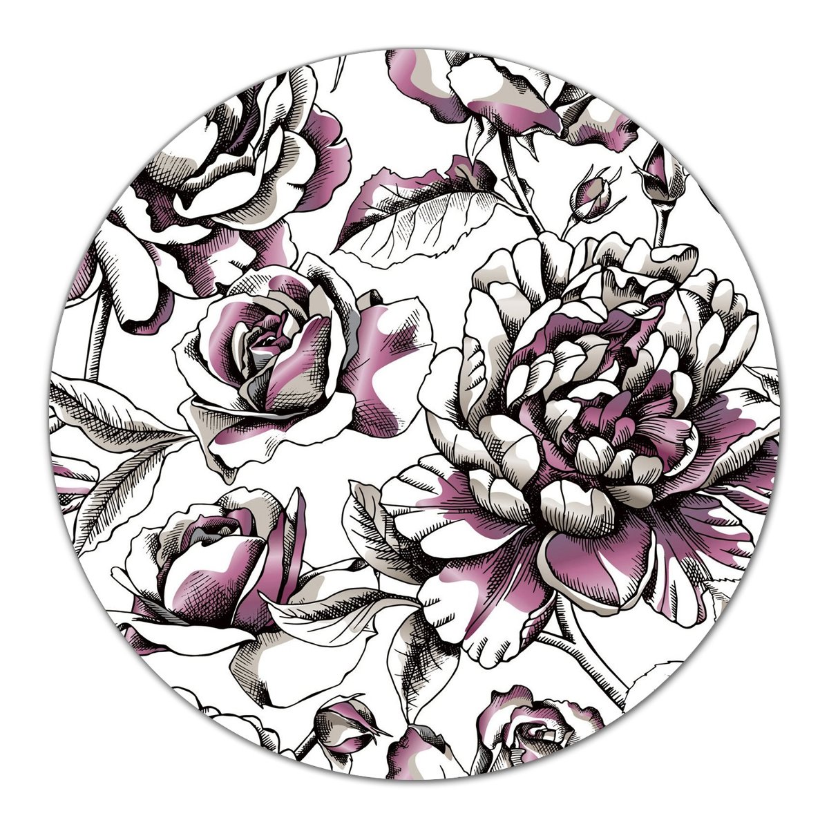 Deska szklana podkładka z grafiką dekor Róże fi40, Coloray