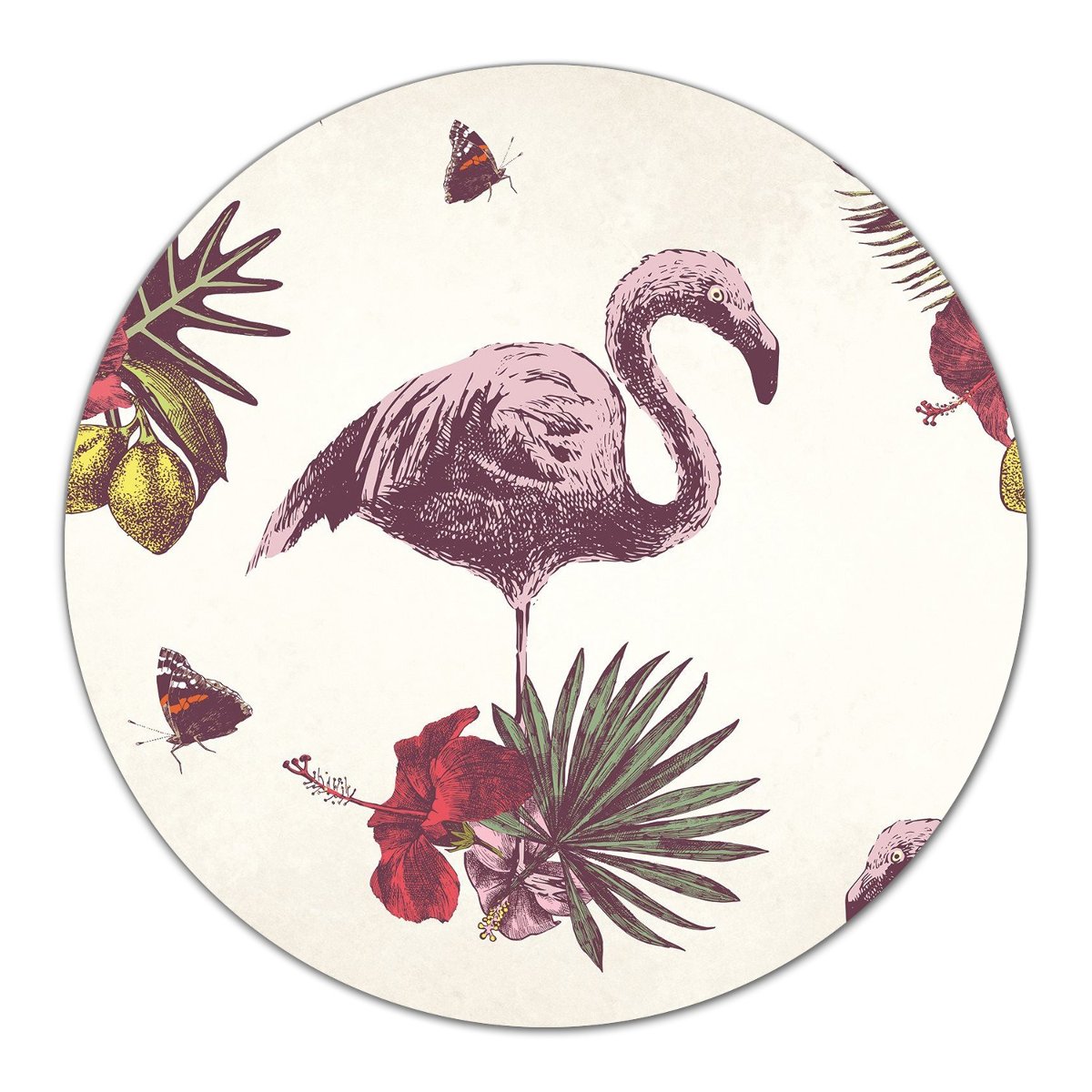 Deski szklane do kuchni Flamingi & Hibiskus fi40, Coloray