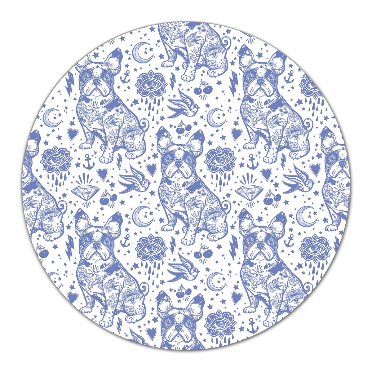 Podkładka ze szkła kuchenna Buldog francuski fi40, Coloray