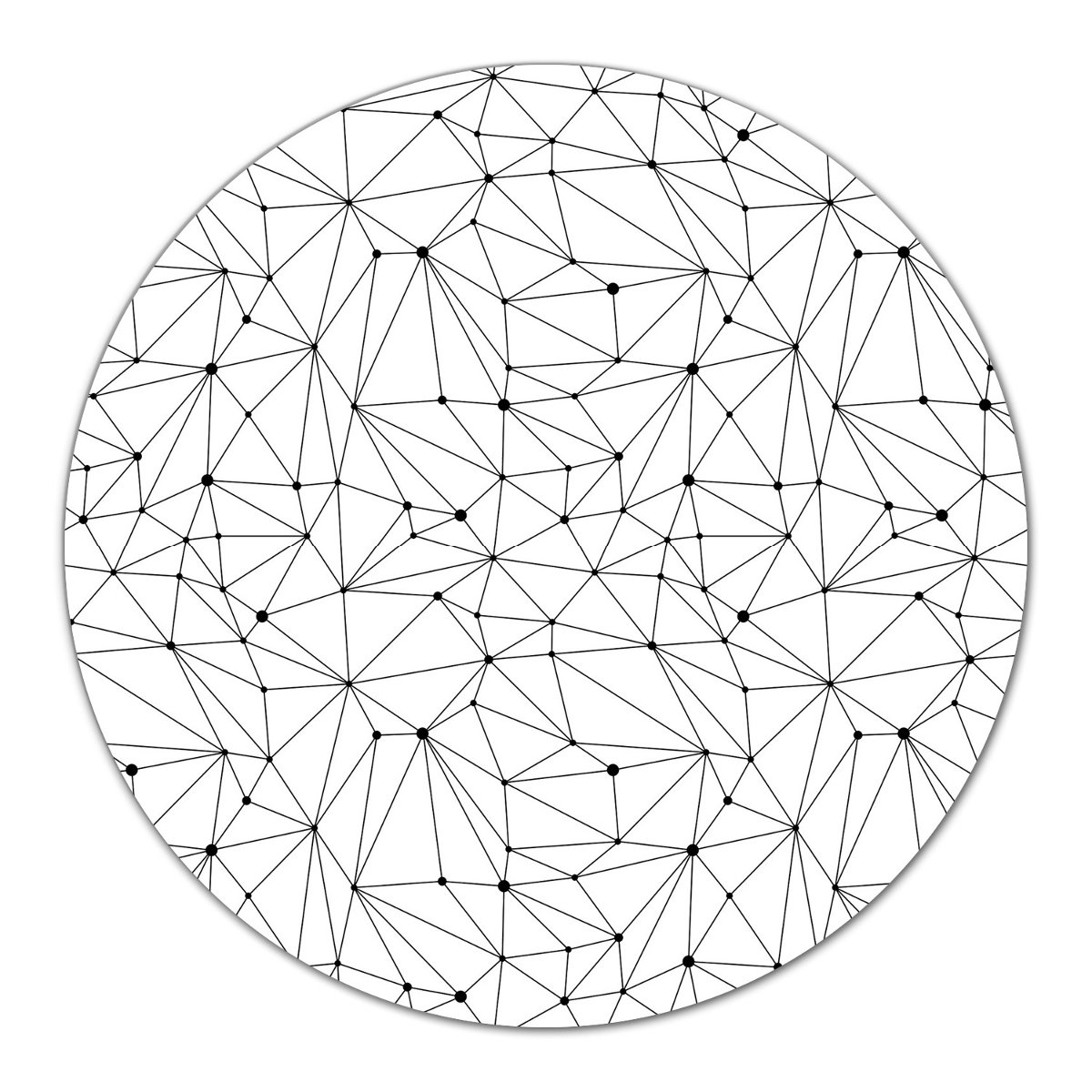 Szklana podkładka ozdobna Linie i kropki 3D fi40, Coloray