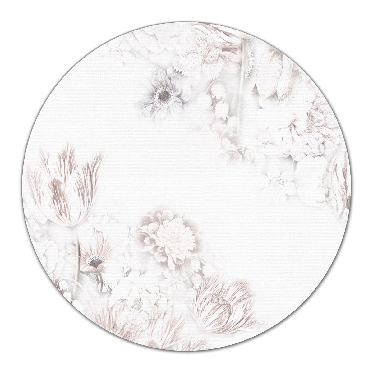 Deska szklana podstawka Biała sztuka kwiaty fi40, Coloray