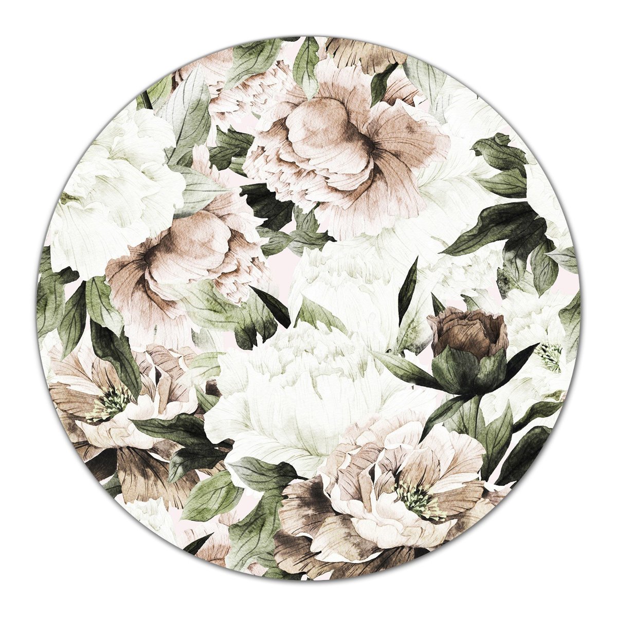 Szklana podkładka z grafiką Kwitnące piwonie fi40, Coloray