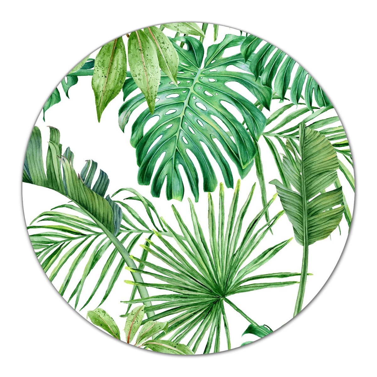 Deska szklana do krojenia Palma i Monstera fi40 cm, Coloray