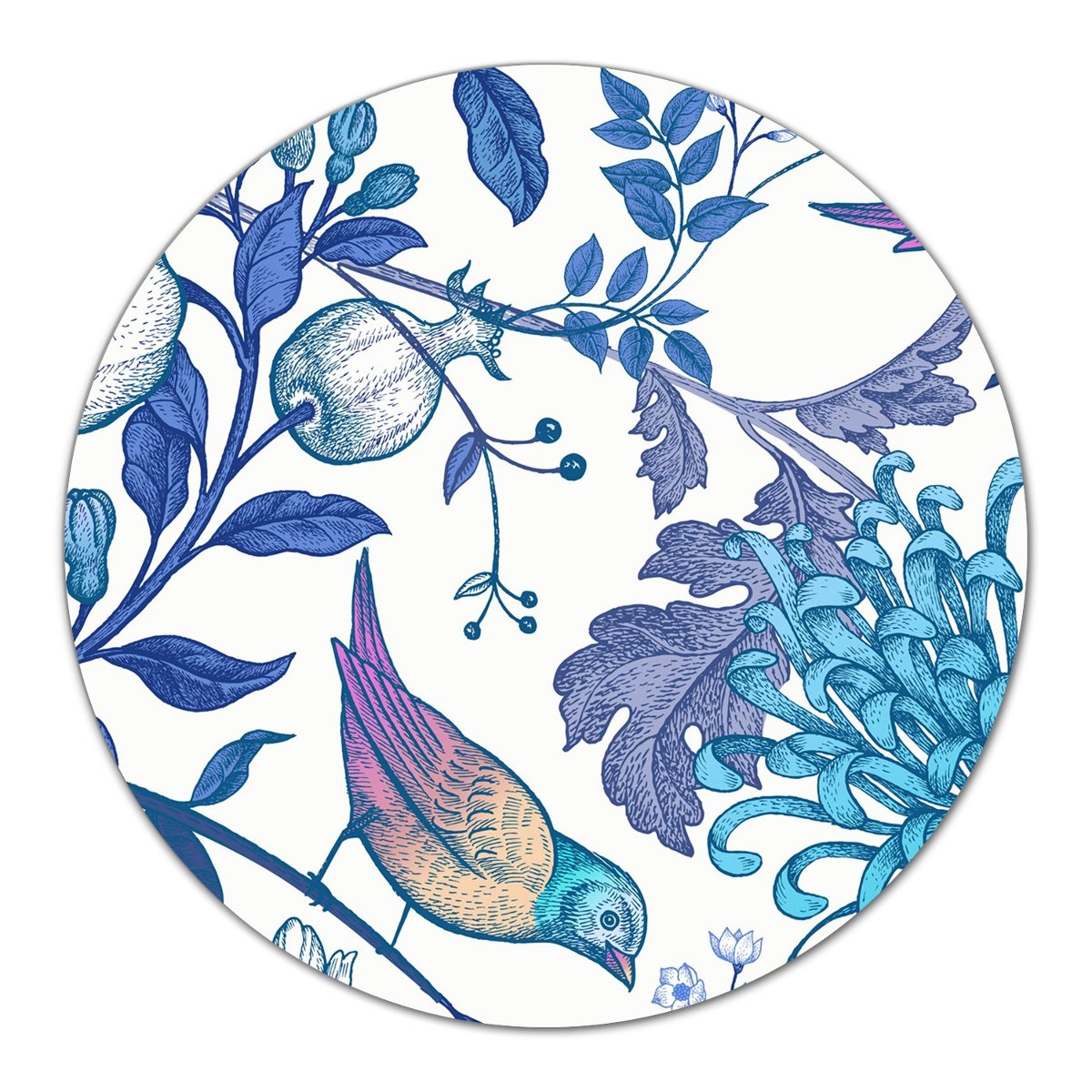Podkładka ze szkła ozdoba Wiosenne ptaki fi40 cm, Coloray