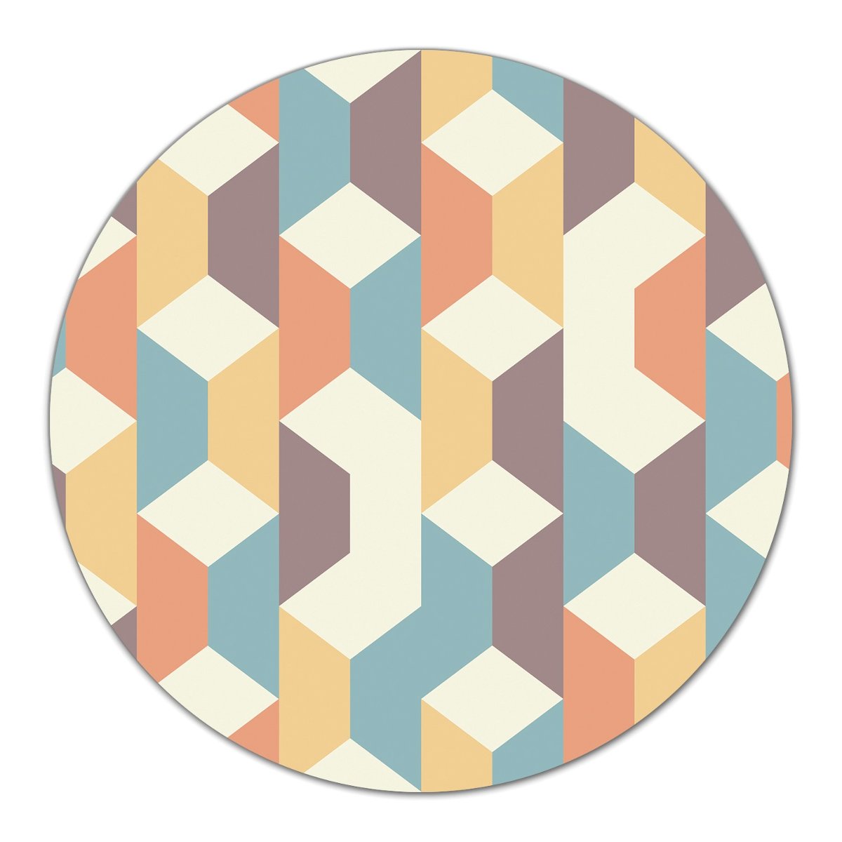 Szklana podkładka Retro wzór geometryczny 3D fi40, Coloray