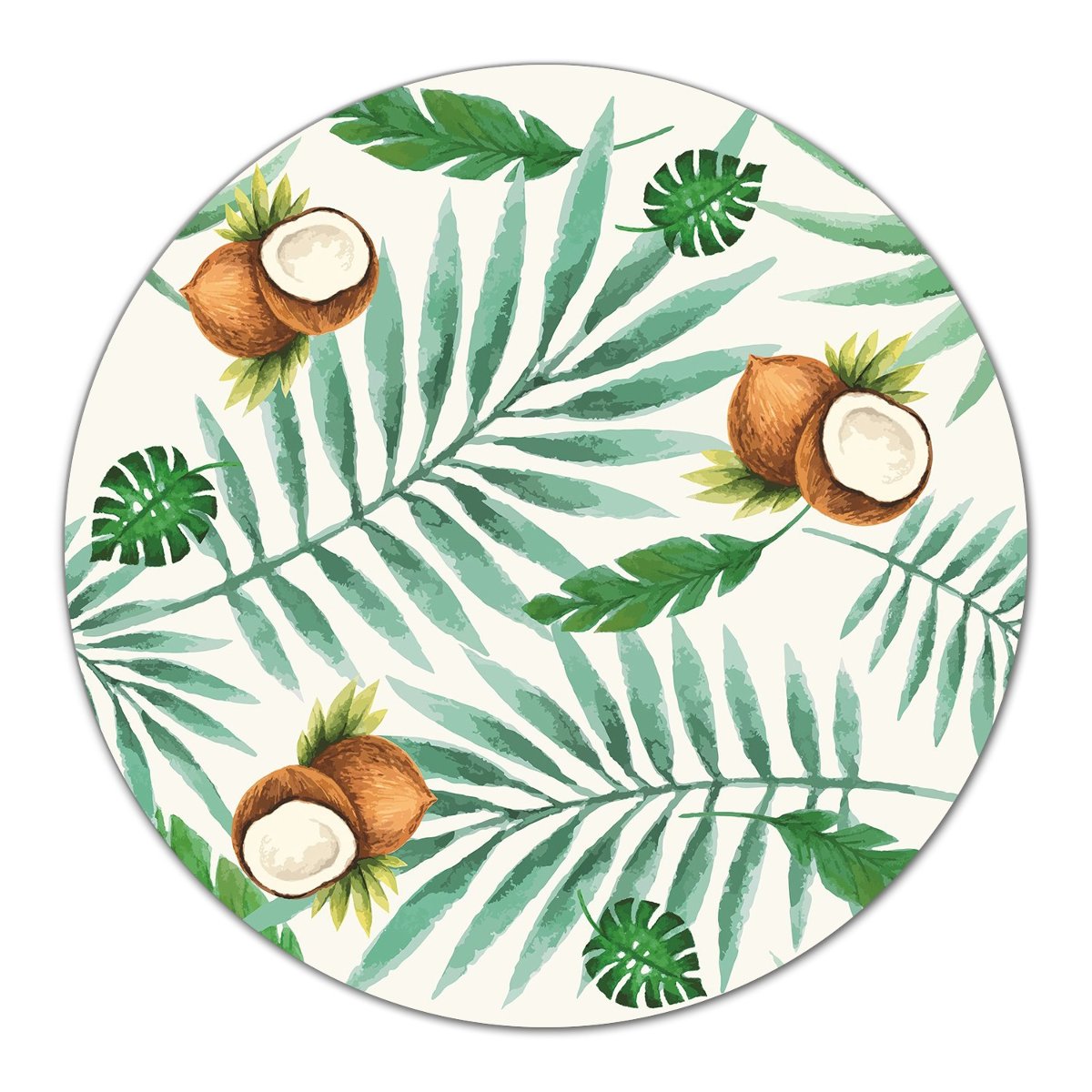 Podkładka ze szkła kuchenna z grafiką Kokosy fi40, Coloray
