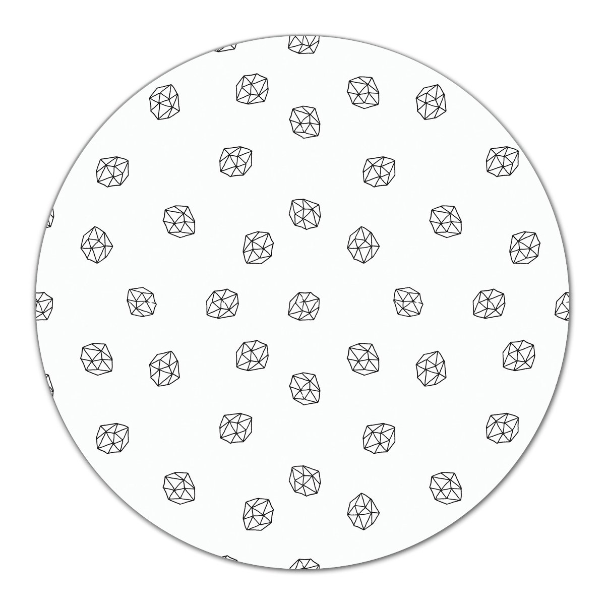 Deska Czarno-białe geometryczne wielokąty fi40 cm, Coloray