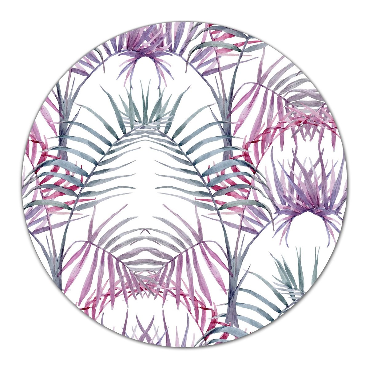 Podkładka ze szkła Tropikalne różowe liście fi40, Coloray