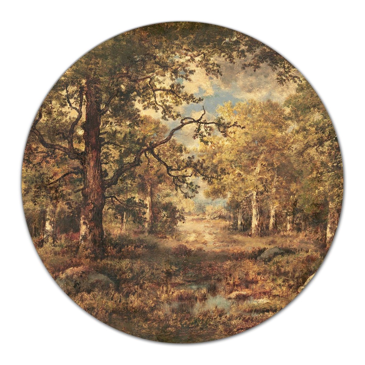 Szklana podkładka Jesienny las impresjonizm fi40, Coloray