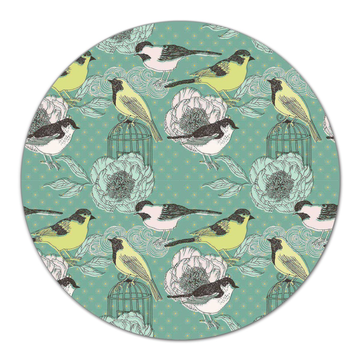 Deska osłona do kuchni Sztuka ptaki na klatce fi40, Coloray