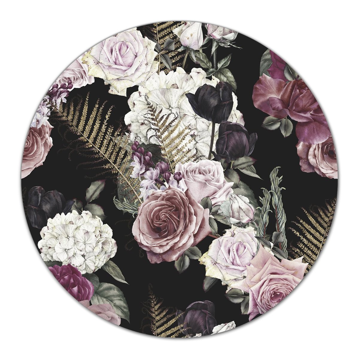 Deska dekor Romantyczne kwiaty różowe i białe fi40, Coloray