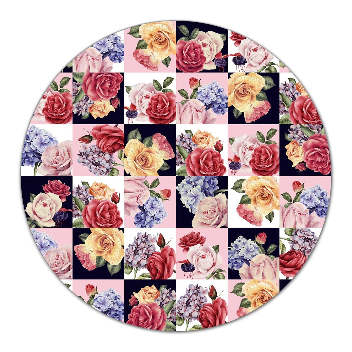 Deska z nadrukiem Patchwork motywy kwiatowe fi40, Coloray