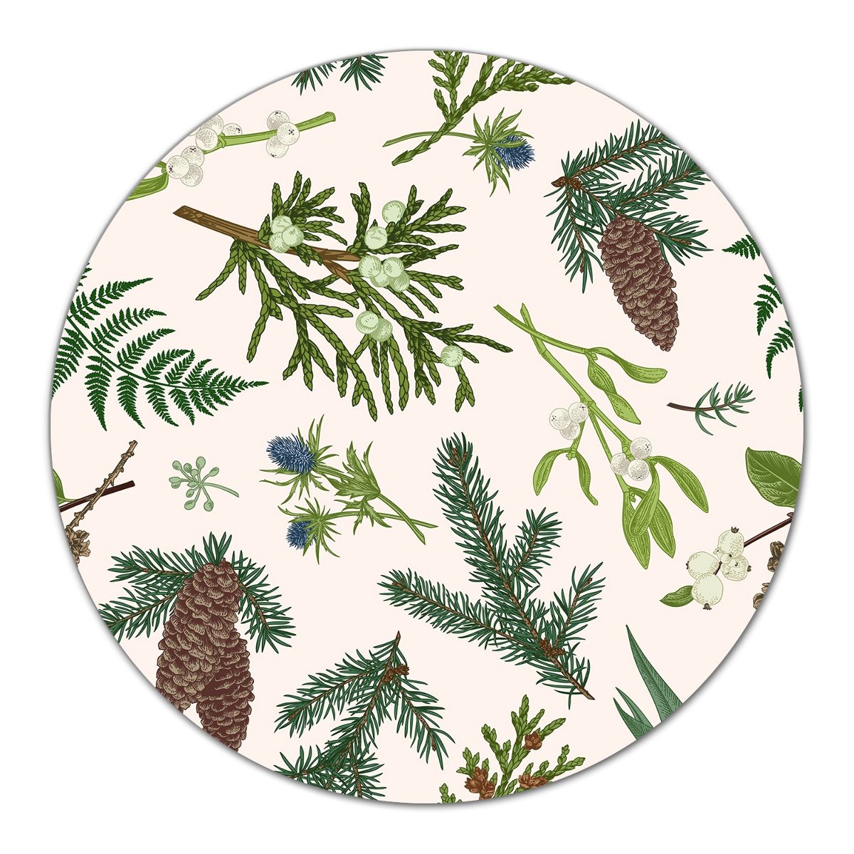 Deska podkładka dekor do krojenia Leśna flora fi40, Coloray