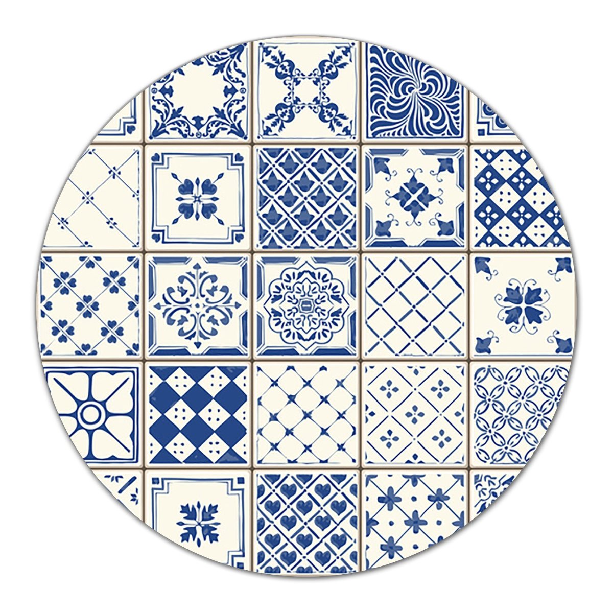 Deska szklana podkładka dekor Płytki Azulejos fi40, Coloray