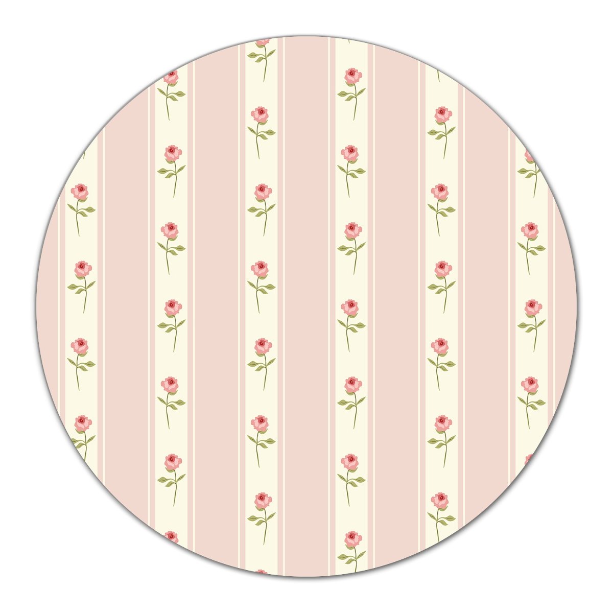 Podkładka ze szkła Pasiasta tapeta z różami fi40, Coloray