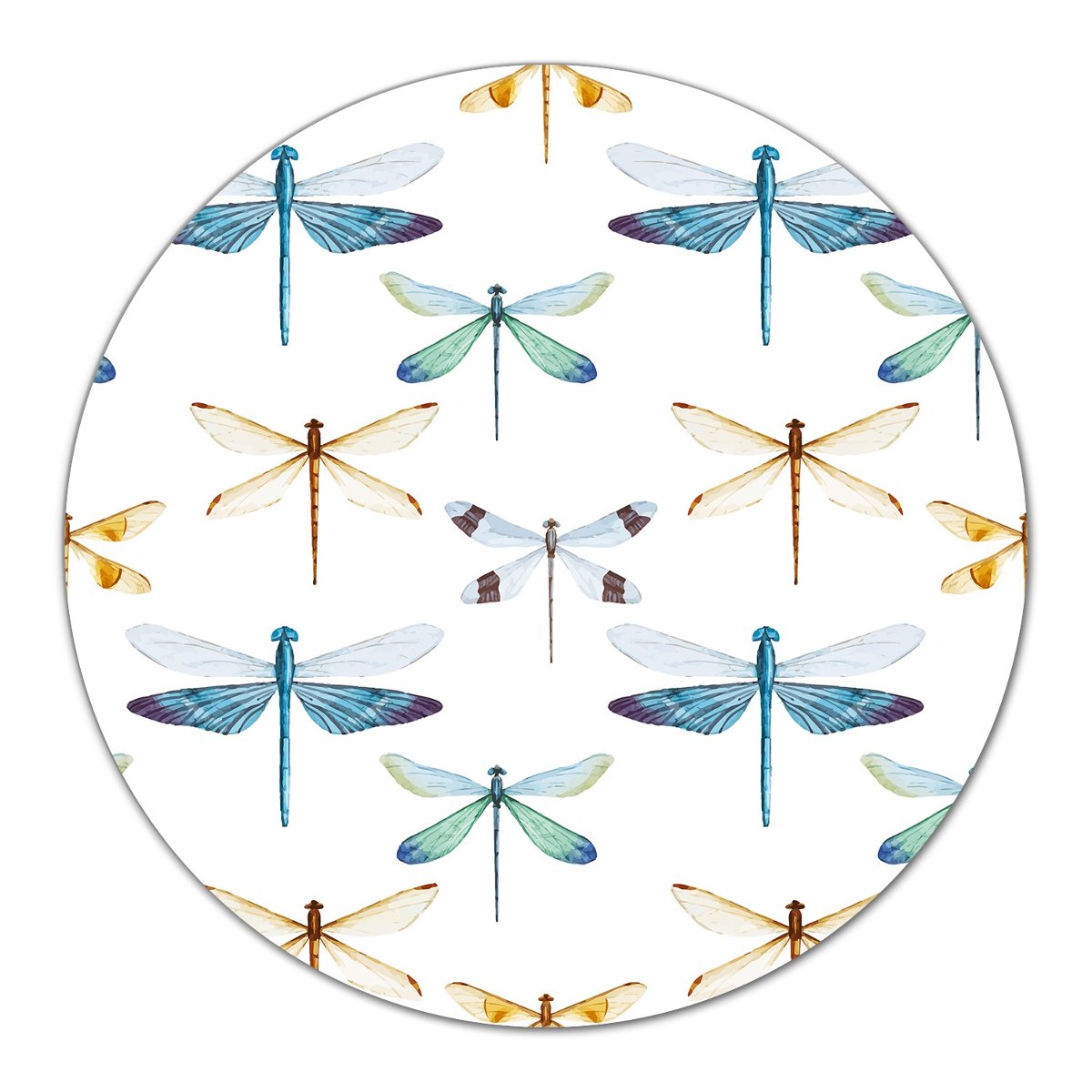 Deska ze szkła podkładka kuchenna dekor Ważki fi40, Coloray