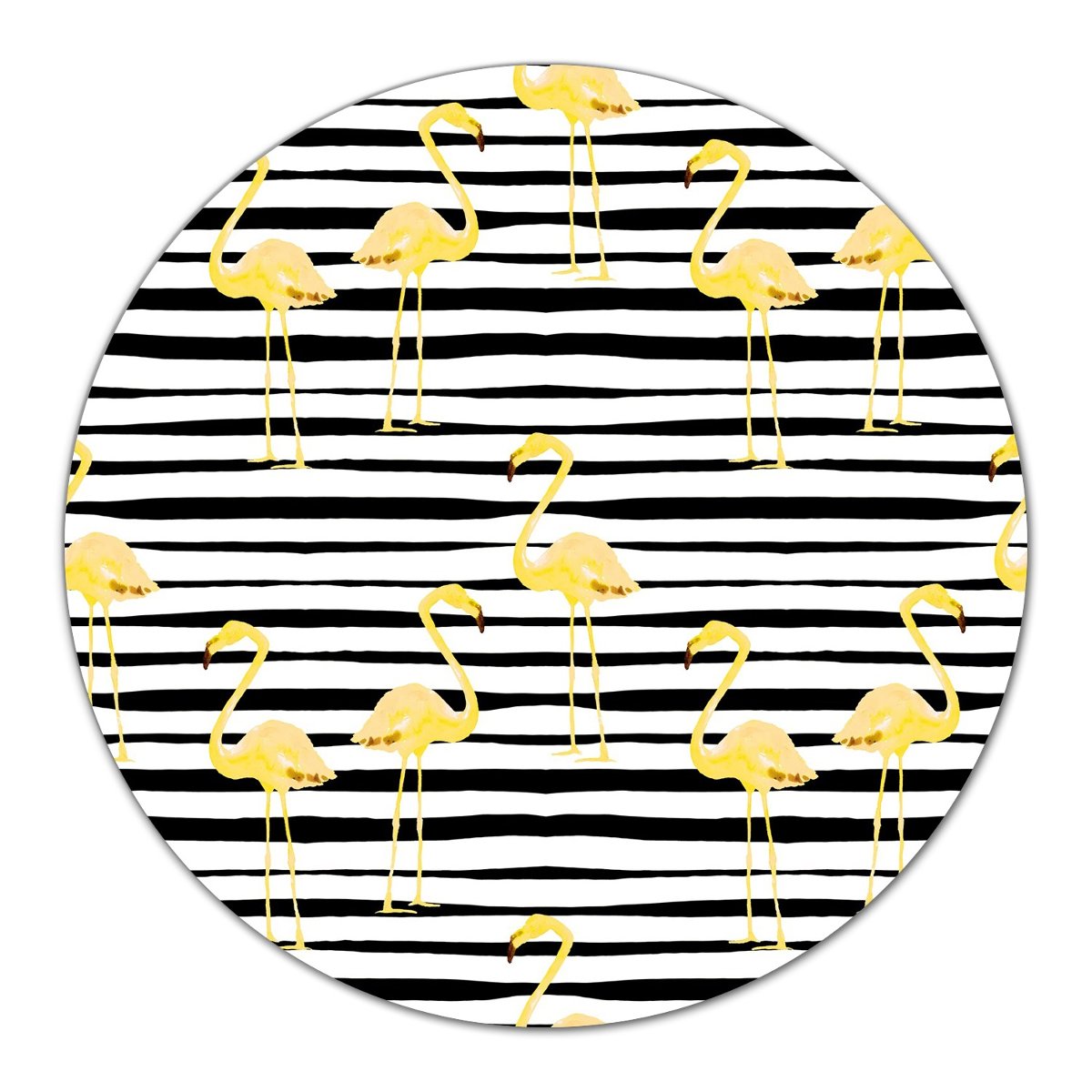 Deska szklana na pizzę dekor Złote flamingi fi40, Coloray