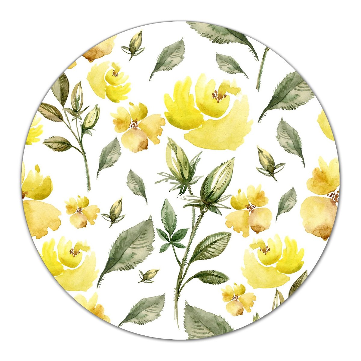 Podstawka ze szkła do krojenia Żółte kwiaty fi40, Coloray