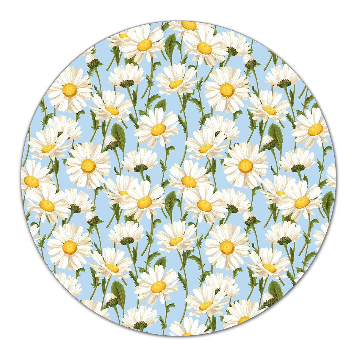 Szklana podkładka z nadrukiem Kwiaty rumianku fi40, Coloray