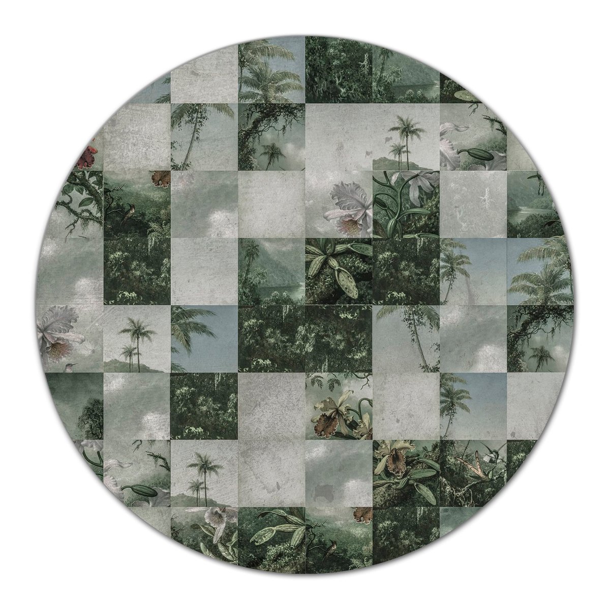 Deska szklana podstawka Tropikalny Patchwork fi40, Coloray