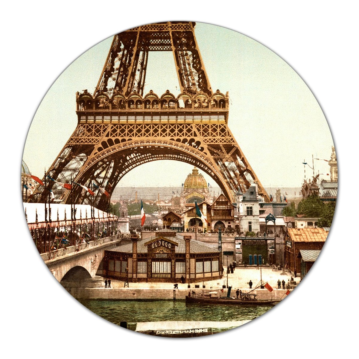 Szklana podkładka do krojenia Wieża Eiffla fi40 cm, Coloray
