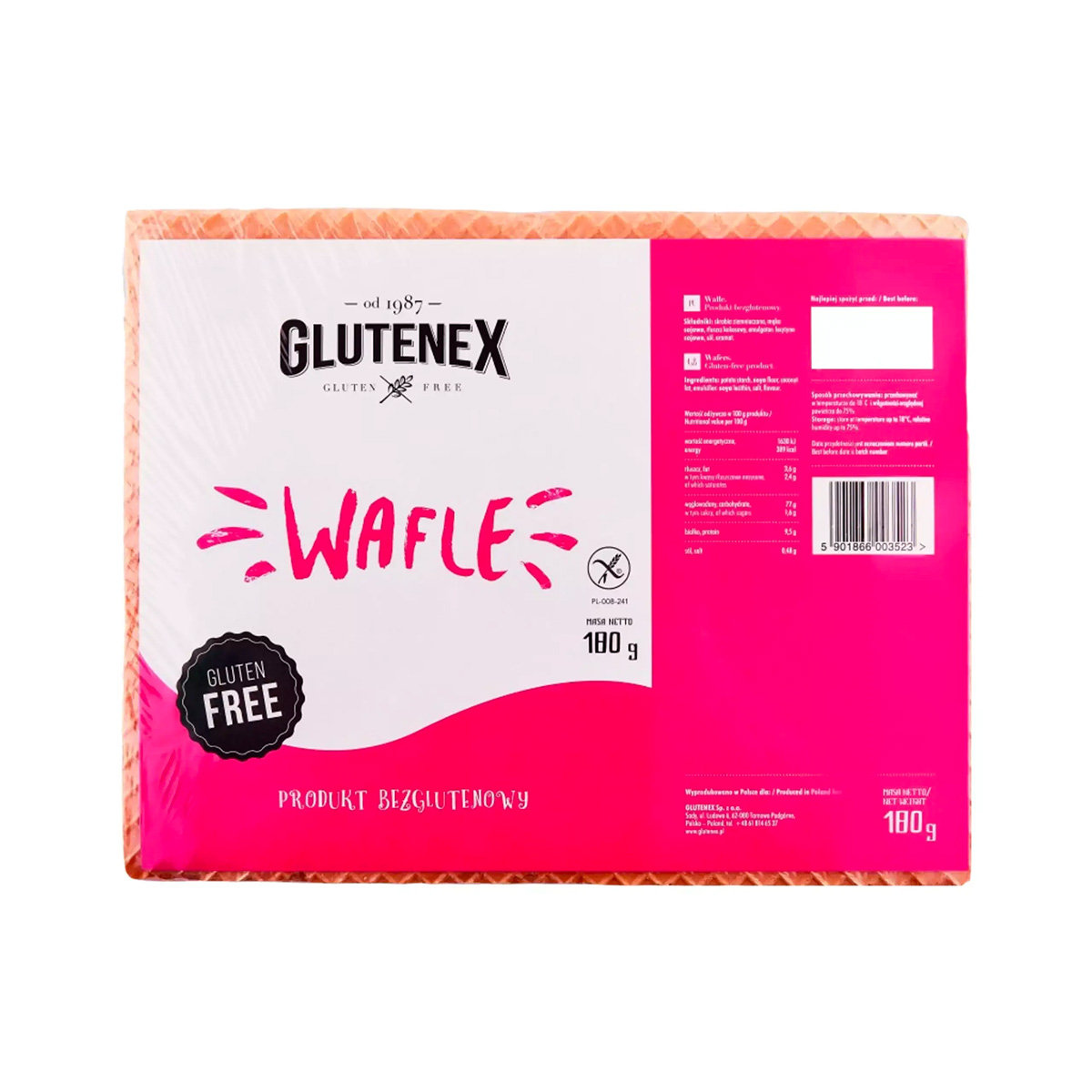 GLUTENEX Wafle bezglutenowe 180g -