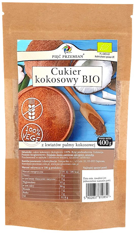 Pięć Przemian Cukier Kokosowy BIO 400g - Pięć Przemian