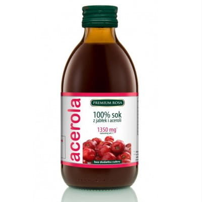 Premium Rosa Acerola 100% sok z owoców acerola i jabłka 250ml -