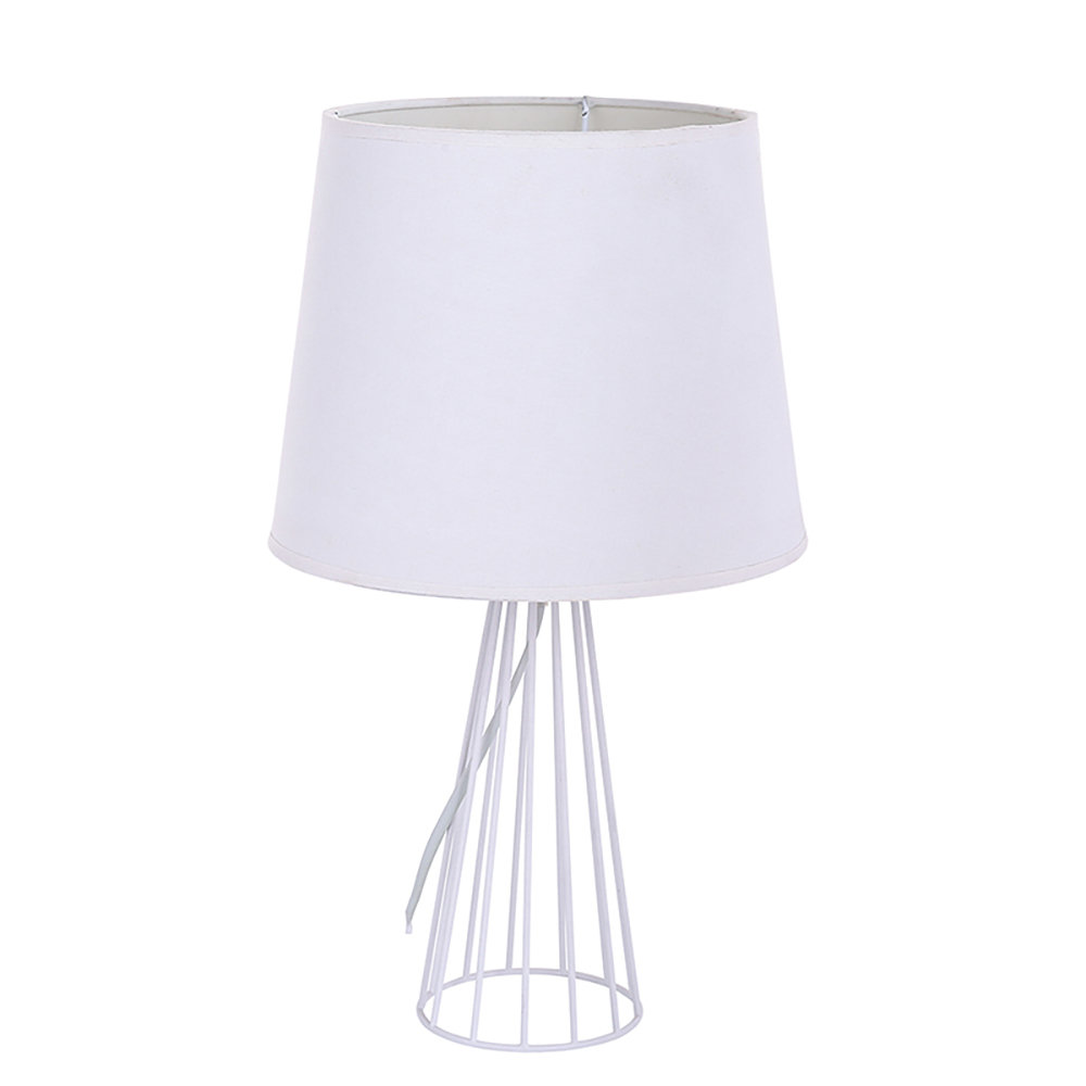 Lumarko Lumarko Lampa Stołowa Z Podstawą Metalową Szprosową 23x40 Cm Biała! 1704001215 Alt