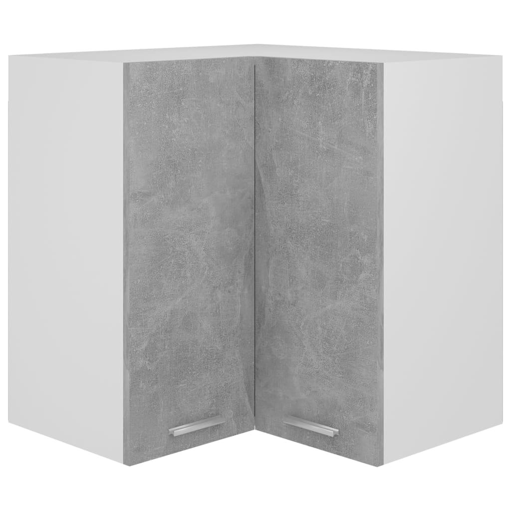 vidaXL vidaXL Wisząca szafka narożna, szarość betonu, 57x57x60 cm, płyta