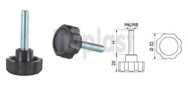 UNIMET POKRĘTŁO Z TRZPIENIEM GWINTOWANYM POK 01 FI 32 M6*40 3066 SL POK01 15 [6686611]