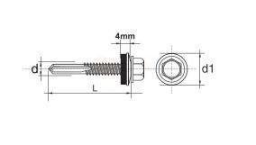 Wkręt Samowiertny Impax Z Epdm #12Mm Ral9011 5.5*35Mm