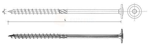 PFS SCREW WKRĘT DO DREWNA Z KOŁNIERZEM NA TORX OCYNKOWANY 6*100MM T30 SPKK 6*100 [6684235]