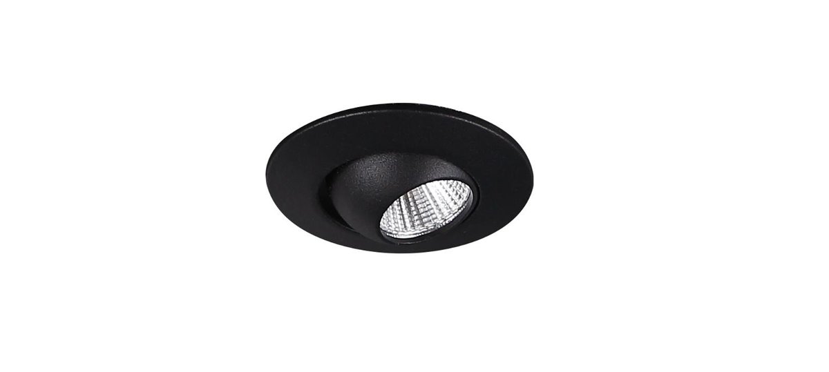 Maxlight oczko stropowe LED Max Yuca Fixed 3W 250lm 3000K 4,7cm czarne H0105 H0105
