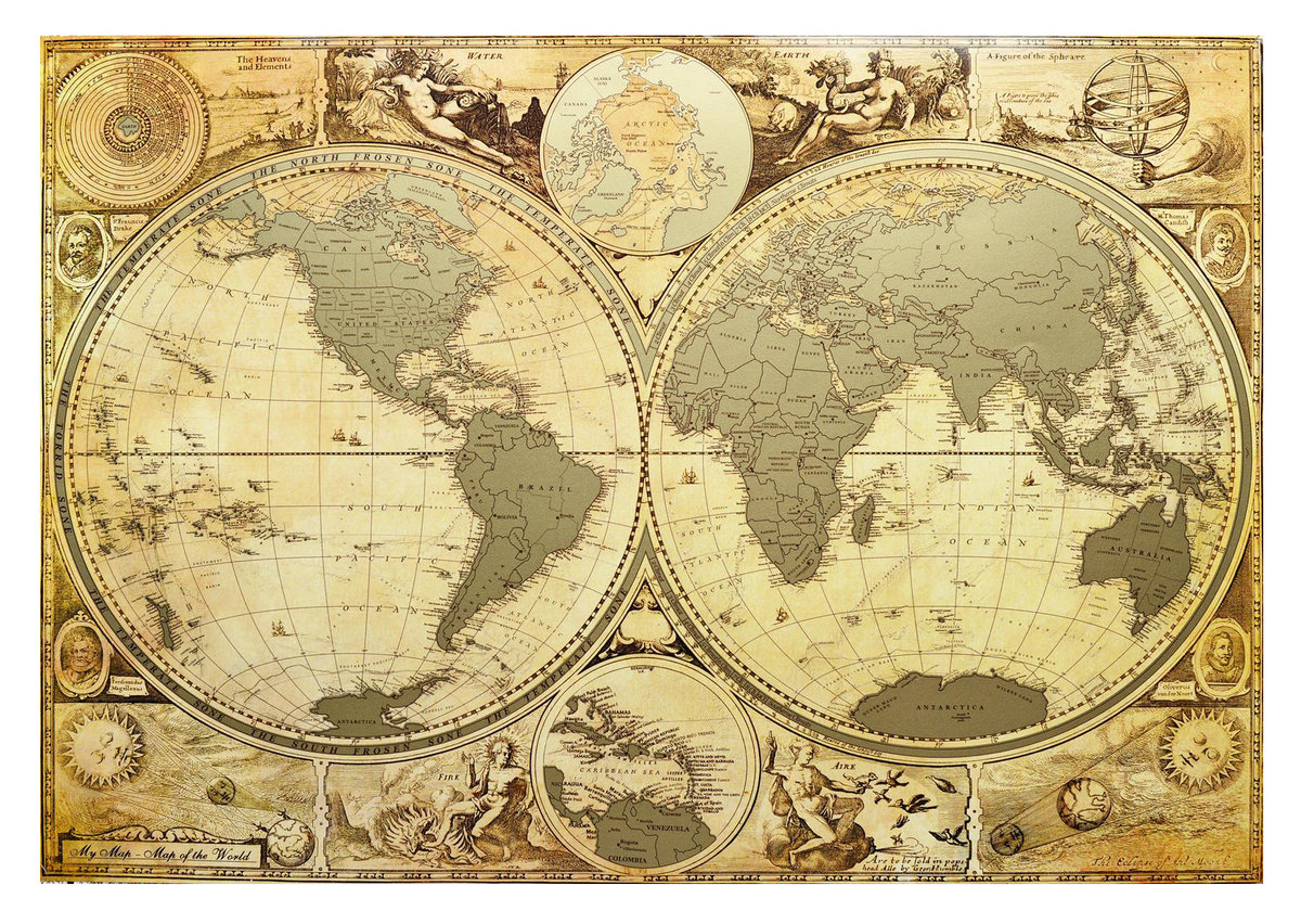 Mapa Świata Zdrapka Starożytna