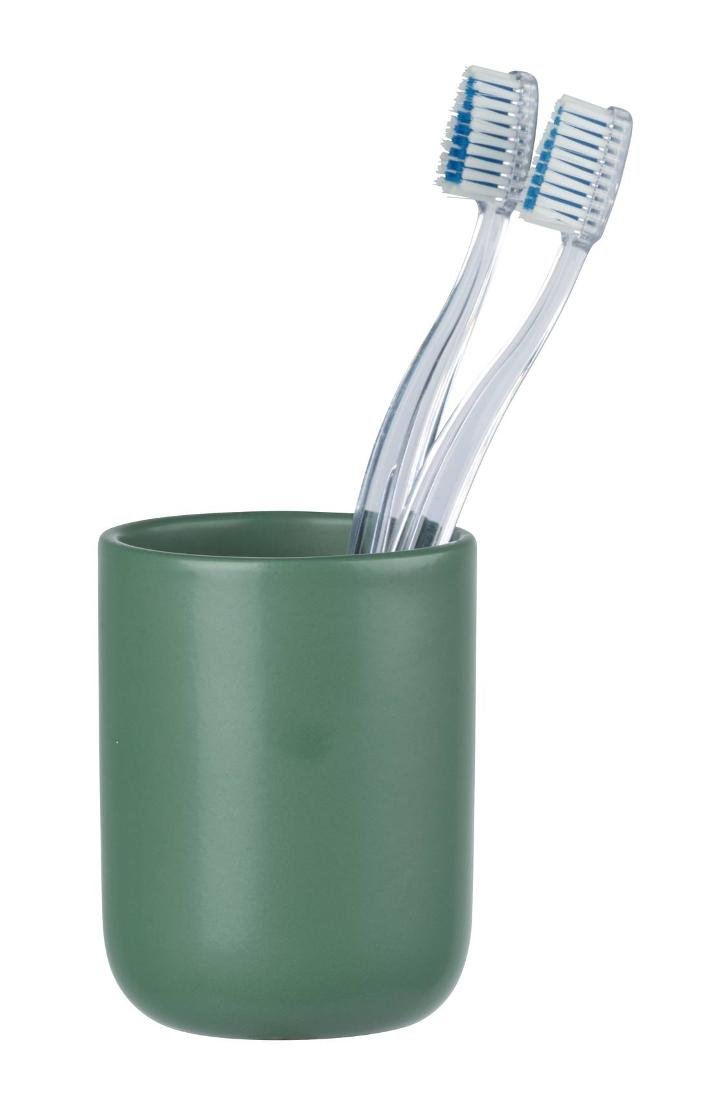 Kubek na szczoteczki zielony, ceramiczny, Ø 7,6 cm, Allstar