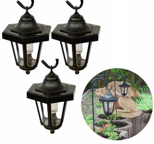 Garthen Lampa solarna ogrodowa latarnia LED komplet 3szt