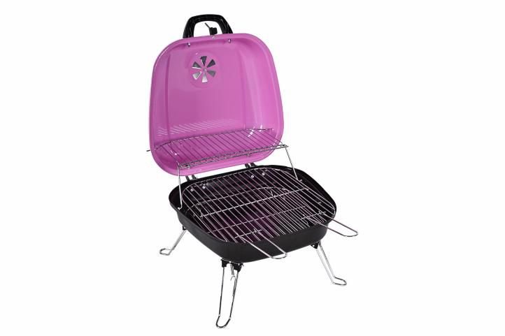 Garthen Grill ogrodowy Gart turystyczny przenośny na węgiel drzewny różowy