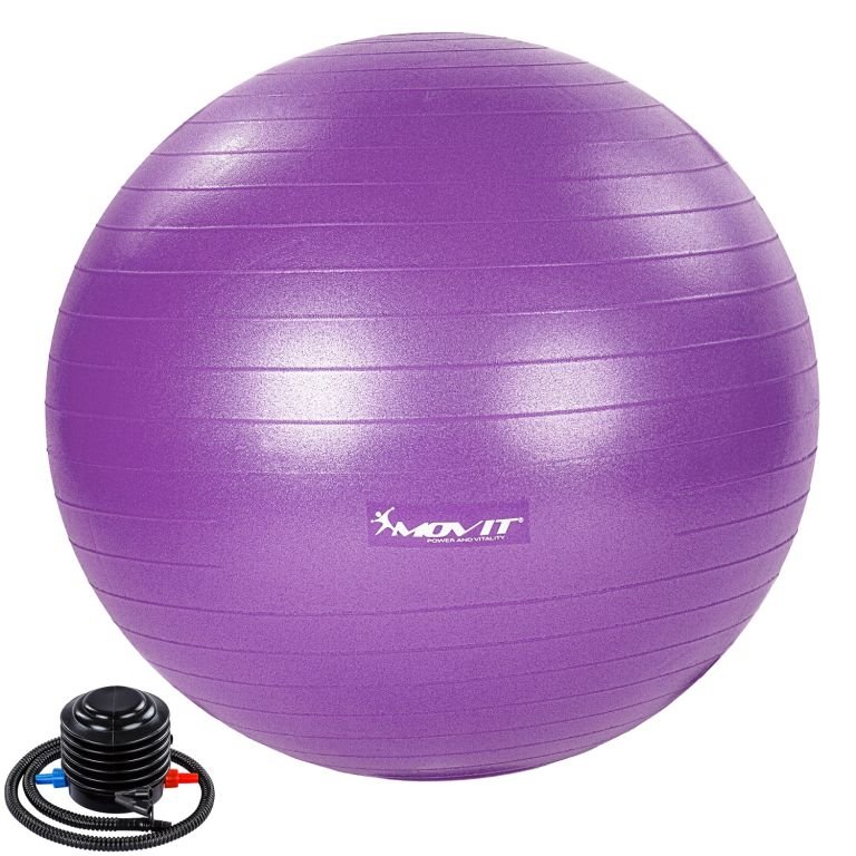 Movit Piłka gimnastyczna z pompką 65 cm fioletowa M75551